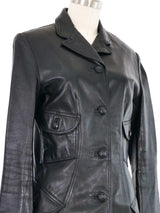 Gianni Versace Leather Blazer Jacket arcadeshops.com
