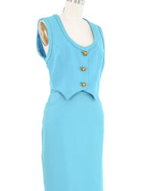 Gianni Versace Couture Blue Western Skirt Ensemble Suit arcadeshops.com