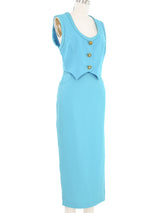 Gianni Versace Couture Blue Western Skirt Ensemble Suit arcadeshops.com