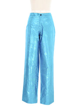 2000 Jean Paul Gaultier Metallic Blue Wrap Ensemble Suit arcadeshops.com