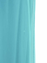 Vicky Tiel Teal Mesh Bustier Gown Dress arcadeshops.com