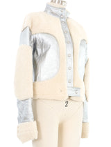 2019 Courreges Silver Shearling Bomber Jacket Jacket arcadeshops.com