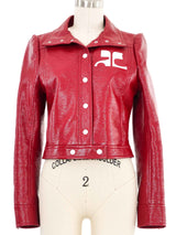 Courreges Lipstick Red Vinyl Jacket Jacket arcadeshops.com