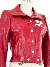 Courreges Lipstick Red Vinyl Jacket Jacket arcadeshops.com