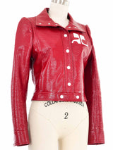 Courreges Lipstick Red Vinyl Jacket Jacket arcadeshops.com
