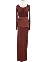 Jean Paul Gaultier Brown Mesh Wrap Ensemble Suit arcadeshops.com