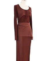 Jean Paul Gaultier Brown Mesh Wrap Ensemble Suit arcadeshops.com
