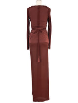 Jean Paul Gaultier Brown Mesh Wrap Ensemble Suit arcadeshops.com