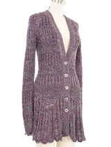 Chloe Metallic Violet Knit Cardigan Top arcadeshops.com