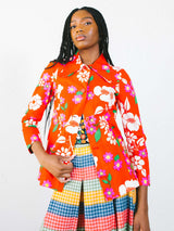 1970s Lanvin Floral Blouse Top arcadeshops.com