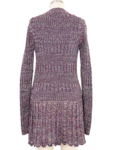Chloe Metallic Violet Knit Cardigan Top arcadeshops.com