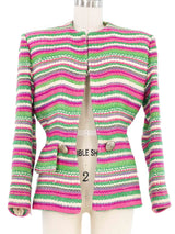 1940s Gilbert Adrian Woven Multicolor Striped Jacket Jacket arcadeshops.com