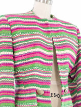1940s Gilbert Adrian Woven Multicolor Striped Jacket Jacket arcadeshops.com