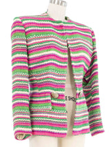 1940s Gilbert Adrian Woven Multicolor Striped Jacket Jacket arcadeshops.com
