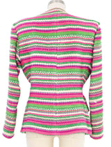 1940s Gilbert Adrian Woven Multicolor Striped Jacket Jacket arcadeshops.com