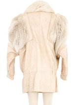 1980s Yves Saint Laurent Ivory Leather and Fur Coat Outerwear arcadeshops.com