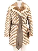 1960s Chevron Mink Fur Coat Outerwear arcadeshops.com