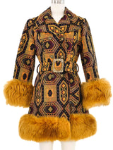 1970s Tapestry and Fur Penny Lane Coat Outerwear arcadeshops.com