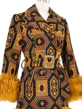 1970s Tapestry and Fur Penny Lane Coat Outerwear arcadeshops.com