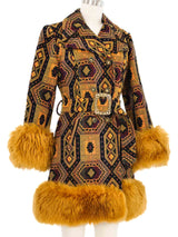 1970s Tapestry and Fur Penny Lane Coat Outerwear arcadeshops.com