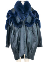1980s Dyed Leather and Fur Western Overcoat Outerwear arcadeshops.com