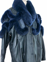 1980s Dyed Leather and Fur Western Overcoat Outerwear arcadeshops.com