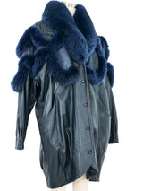1980s Dyed Leather and Fur Western Overcoat Outerwear arcadeshops.com
