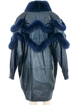 1980s Dyed Leather and Fur Western Overcoat Outerwear arcadeshops.com
