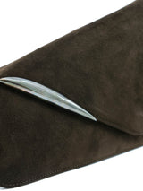 Loewe Brown Suede Envelope Clutch Accessory arcadeshops.com