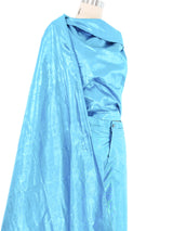 2000 Jean Paul Gaultier Metallic Blue Wrap Ensemble Suit arcadeshops.com