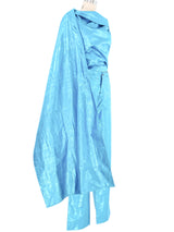 2000 Jean Paul Gaultier Metallic Blue Wrap Ensemble Suit arcadeshops.com