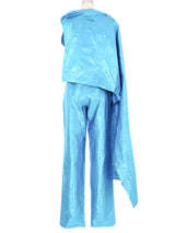 2000 Jean Paul Gaultier Metallic Blue Wrap Ensemble Suit arcadeshops.com