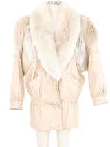 1980s Yves Saint Laurent Ivory Leather and Fur Coat Outerwear arcadeshops.com