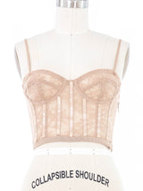 2018 Gucci Nude Lace Bustier Top arcadeshops.com