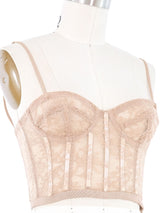 2018 Gucci Nude Lace Bustier Top arcadeshops.com