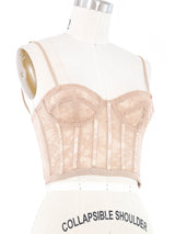 2018 Gucci Nude Lace Bustier Top arcadeshops.com