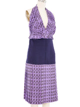 2001 Chanel Clover Print Halter Dress Dress arcadeshops.com