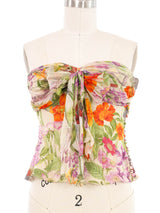 1990s Christian Dior Chiffon Floral Bustier Top arcadeshops.com