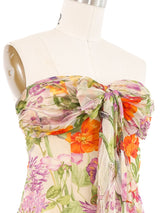 1990s Christian Dior Chiffon Floral Bustier Top arcadeshops.com