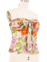 1990s Christian Dior Chiffon Floral Bustier Top arcadeshops.com