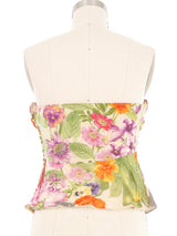 1990s Christian Dior Chiffon Floral Bustier Top arcadeshops.com