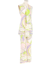 1960s Mr. Dino Pastel Printed Pant Ensemble Suit arcadeshops.com
