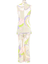 1960s Mr. Dino Pastel Printed Pant Ensemble Suit arcadeshops.com