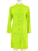 Lime Green Optical Printed Jacket Jacket arcadeshops.com