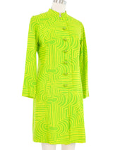 Lime Green Optical Printed Jacket Jacket arcadeshops.com