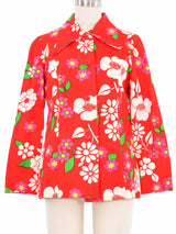 1970s Lanvin Floral Blouse Top arcadeshops.com