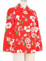 1970s Lanvin Floral Blouse Top arcadeshops.com