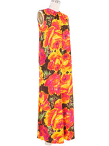 Oversized Abstracted Floral Print Jumpsuit Jumpsuit arcadeshops.com