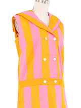 1960s Candy Striped Two Piece Play Suit Suit arcadeshops.com