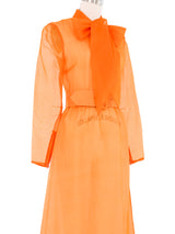 Tangerine Chiffon Ruffle Maxi Dress Dress arcadeshops.com